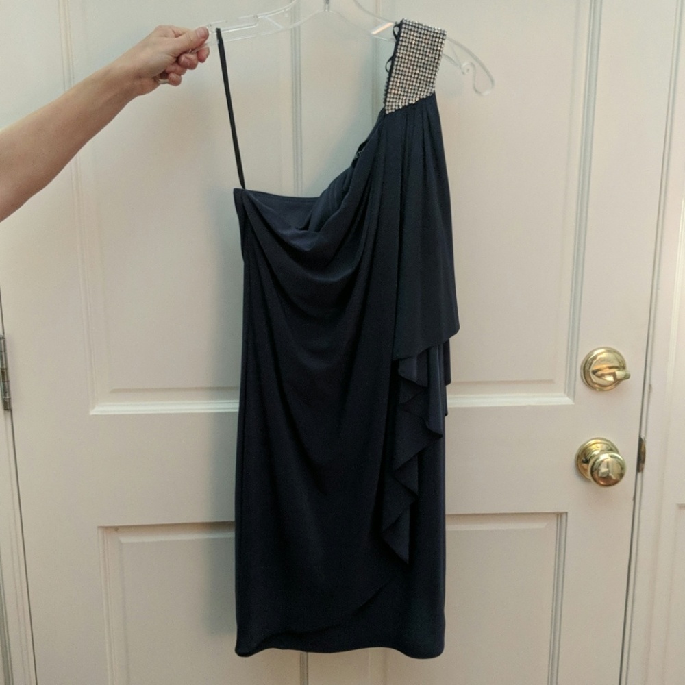 Charcoal grey-blue cocktail dress